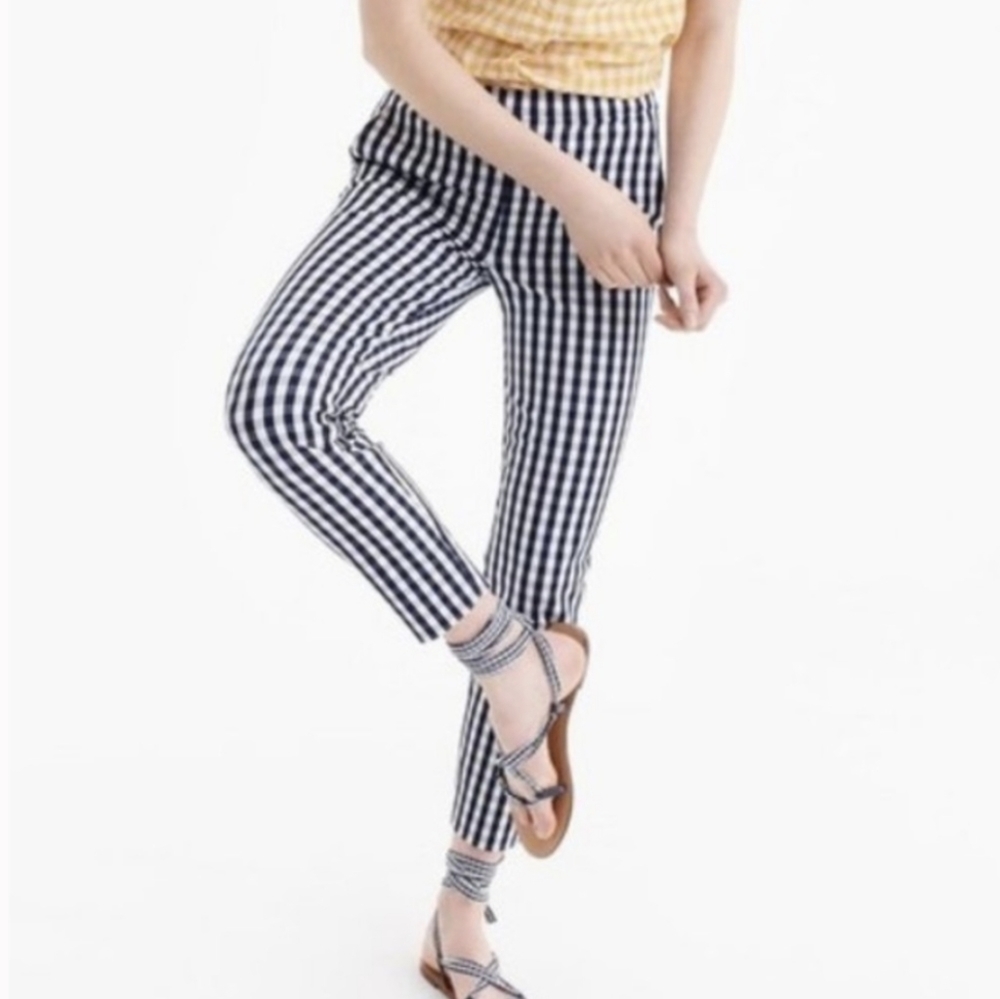🆕 J. Crew Gingham Blue & White Linen/Cotton Pants.